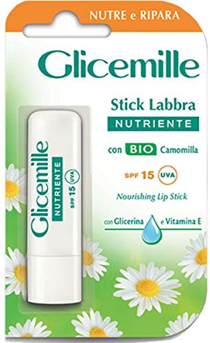 GLICEMILLE | Stick Labbra Nutriente, SPF 15, con BIO Camomilla, Glicerina e Vitamina E, 5,5ml
