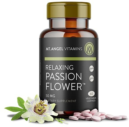 Mt. Angel Vitamins - Relaxing Passion Flower Extract Great Tasting Herbal Lozenge (Passiflora incarnata) - Highly Bio Available 4:1 Extract - 60 Count