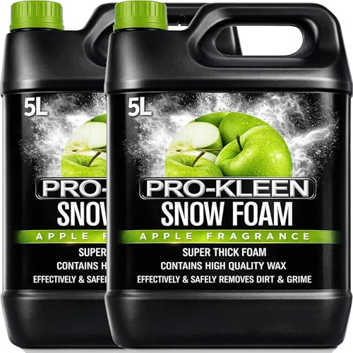 Pro-Kleen Snow Foam Car Wash Shampoo - pH Neutral and Non Caustic Formula - Super Thick Foam (Apple, 2 x 5L)