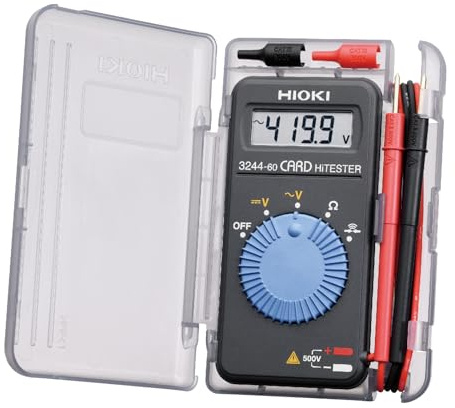 Hioki 3244-60 Card HiTester and Digital Multimeter, 41.99 Megaohms Resistance, 500V AC/DC Voltage