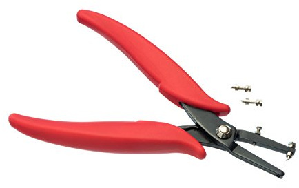 SE Metal Hole Punch Pliers with Gauge Guard - Precision Pliers for Crafts, Jewelry, DIY - Red - Size of 2.0 mm - 6-Inch - LF12-3PP