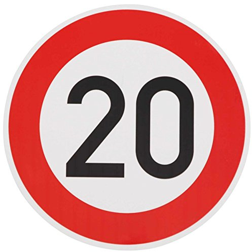 Original Verkehrszeichen 20 KM/H Schild Nr. 274-20 RAL StVO Verkehrsschild Straßenschild Straßenzeichen Metall auch Gebutrtstagschild 42 cm Folie-Typ1