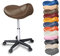 Sattelhocker mit Rollen Sattelstuhl ergonomisch - Rollhocker Drehhocker Arbeitshocker Bürostuhl mit Sattelsitz - Hocker höhenverstellbar in vielen Farben - vorbeugend gegen Rückenschmerzen (Braun)