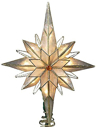 Kurt Adler 10-Light 10-Inch Capiz Classical Multi-Pointed Bethlehem Star Treetop