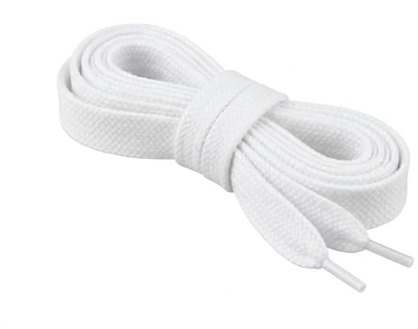 Underground Kulture Super Fat White Wide Shoelaces for Trainers - 20mm x 120cm - Flat Coloured Replacement Laces for Sneakers, Skate Shoes, Basketball Boots & Casual Sports Footwear (Men & Women)