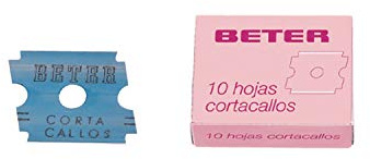 Beter – Recambio de 10 hojas cortacallos de acero al carbono, máxima precisión, para pedicura
