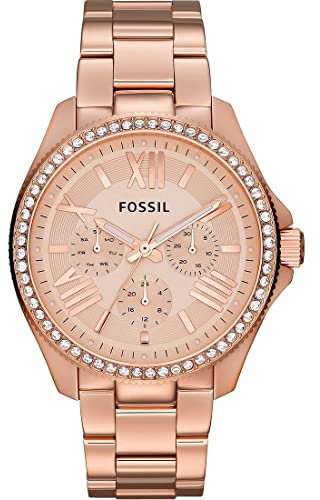 Fossil Montre pour Femme Cecile, mouvement quartz multifonctions, boîtier en acier inoxydable or rose 40mm avec bracelet en acier inoxydable, AM4483