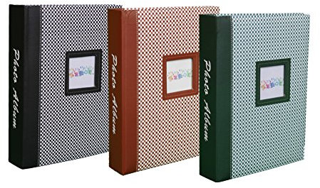 Lot de 3 albums photos Elements à pochettes 10x15 pour 200 photos Noir/Brun/Vert