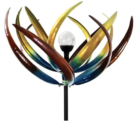 Bits and Pieces Tulip Wind Spinners Metal Yard Decor Windspinner