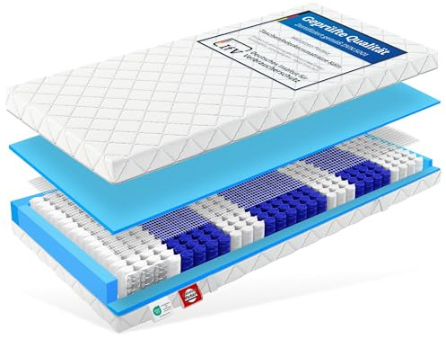 Matratzen Perfekt Taschenfederkern Matratze Köln 140x200 cm H4 hart 7 Zonen 20 cm hoch orthopädisch waschbarer Bezug 60°C allergikerfreundlich