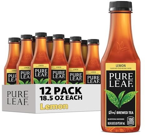 Pure Leaf Iced Tea, Sweetened Lemon, Real Brewed Tea, 18.5 Fl Oz Bottles (Pack of 12)