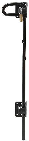 D&D TECHNOLOGIES QB224 Q-Bolt Drop Bolt, Padlockable with Padlock Storage Feature, for Square Post Wood & Vinyl Gates, 24 Length