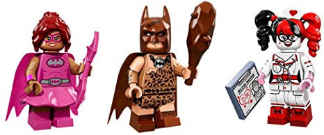 LEGO Harley Quinn, Batgirl Rose, Caveman Batman Minifigures Batman Movie