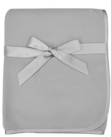 American Baby Company Fleece Blanket (30 x 30) with Silk-Like Satin Trim, Soft, Warm & Cozy, Gray, for Boys and Girls, Perfect for Baby Carrier, Stroller, Travel and Gifting