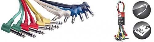 Stagg SPC060LS E 60 cm Stereo L-Jack Patch Cable (Pack of 6)