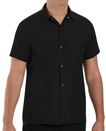 Red Kap Chef DesignsCook Shirt , Black, Short Sleeve Large
