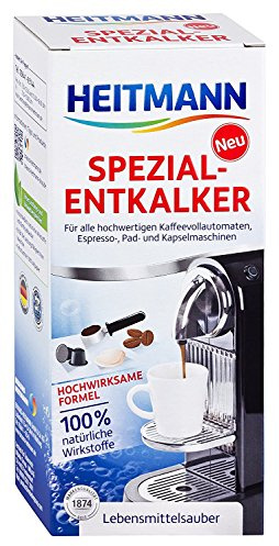 Heitmann Kaffeevollautomaten Entkalker: Kalklöser für Kaffeemaschinen, Espressomaschinen, Padmaschinen - Kalk-Entferner auf 100% naturidentische Wirkstoffe– 250 ml