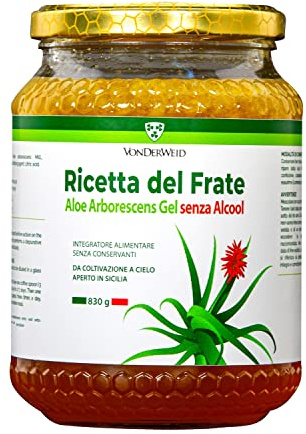 Vonderweid - Aloe Arborescens Padre Zago Senza Alcool | Alo da Bere con Aloe Arborescens Gel e Miele | Integratore Made in Italy ricco di Vitamine e Minerali per il Benessere Intestinale, 830 g