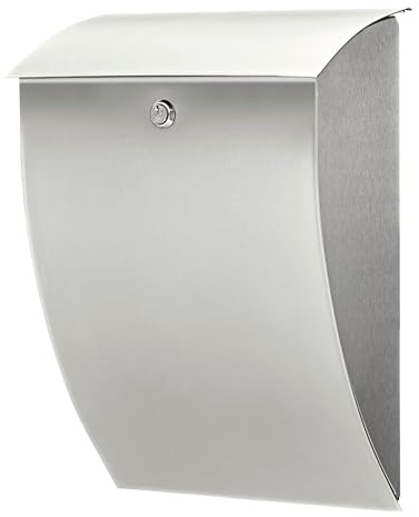 BURG-WÄCHTER Milano 3843 ES Buzón de acero con tope de apertura, Bocacarta tamaño A4, Acero galvanizado