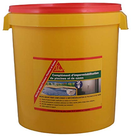 Sikatop Enduit Peinture piscines et Caves, Complément D'imperméabilisation en Kit, 18, 48kg, Blanc