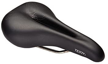 Terry Bike Saddle Womens Butterfly Ti Gel Saddle - Bicycle Seat for Women - Flexible & Comfortable - Leather Cover - Black,
