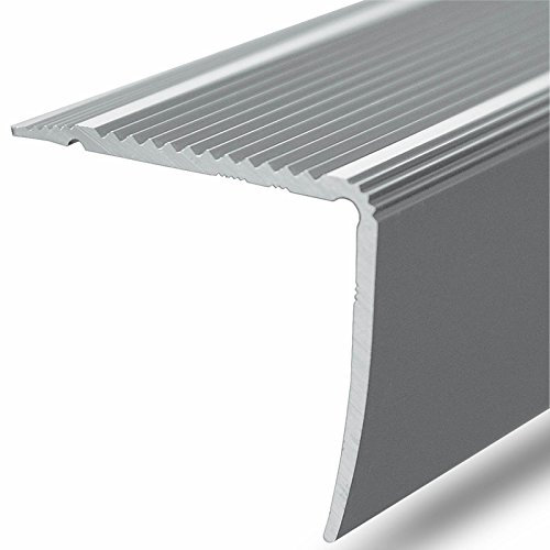 casa pura Aluwinkel Treppenprofil L-Form Winkelprofil Gelocht | Silber | eloxierte Stufenkantenprofil für Parkett und Laminat 1 Stück, 100 cm Länge 3 x 2 cm - Integral