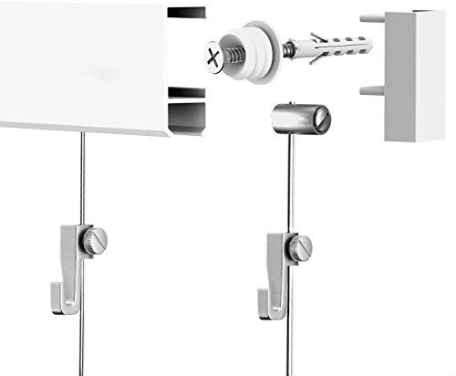 10m Bilderschienen Galerieschienen Slider - Set 10 Meter weiß Bilderleisten