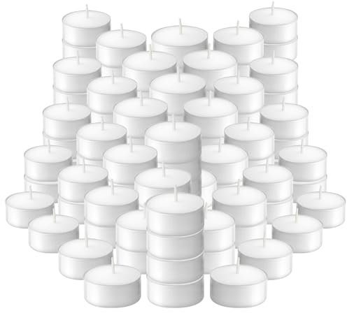 Bolsius Teelichter für 4 Stunden (100 Stück), 4 Stunden rauchfreie Brenndauer, geruchlose Wachskerzen, 40 mm Durchmesser – ideal für dekorative Zwecke, Speisenwärmer – Partys, Spa, Heimgebrauch, P950