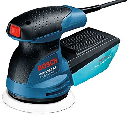 Bosch Professional Random Orbit Sander GEX 125-1 AE (240V, Microfilter box, Sanding paper K80, Carrying Case)