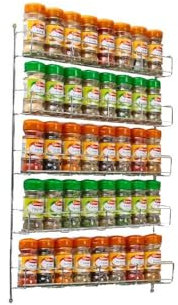 Neo Chrome Steel Shelves Tier Spice Rack Jar Holder for Wall or Kitchen Cupboard Cabinet Storage Organiser (5 Tier)