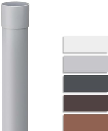 INEFA 100cm Tuyau de descente PVC 85mm gris, accessoires gouttière, installation facile