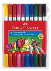 FABER-CASTELL Doppelfasermaler, 10er Etui, Sie erhalten 1 Packung, Packungsinhalt: 10 er Etui