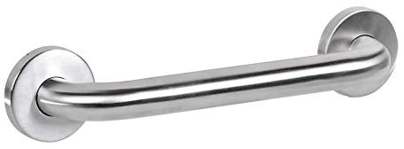 Alberts 140861 Barra de agarre prémium, Acero inoxidable, cepillado, 300 mm