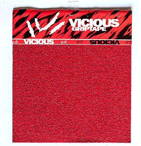 Vicious Griptape Coarse Grit Longboard Skateboard Red 10 x 11 (4 Pack)