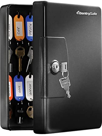 SentrySafe Key Box, Small Key Lock Box, 0.06 Cubic Feet, KB-25, Black, 25 key capacity