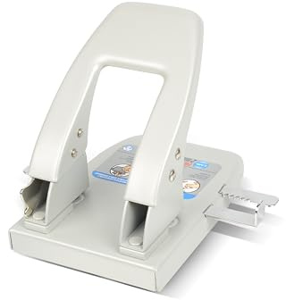 Carl Carl 62040 40-Sheet Capacity hc-240 Two-Hole Punch, 9/32 Dia. Holes, Silver, Metallic