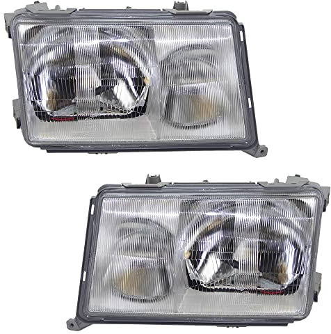 BESTPRICE 2x phares avant Phare principal gauche + droite Compatible avec MERCEDES-BENZ 124 Cabriolet (A124), 124 Coupe (C124), 124 Stufenheck (W124), 124 T-Model (S124)