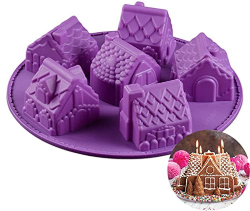 1 Stück Weihnachten Silikon Backformen Ø 26 cm, FantasyDay Antihaftbeschichtet Silikon Kuchenform Muffinbackformen Brotbackform Backform Kasten für Muffins Kuchen Pudding - Hochwertige Silikonbackform
