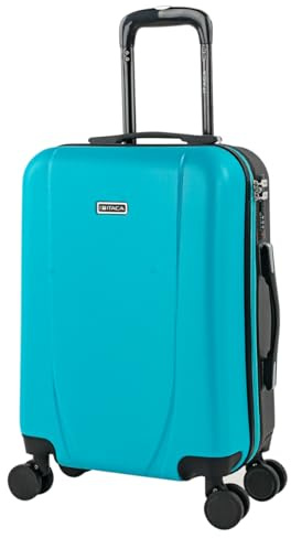 ITACA - Maleta de Cabina 55x40x20 de Viaje rígidas Trolley con 4 Ruedas Dobles para Avion Ligera Equipaje de Mano candado de combinación., Turquesa-Antracita