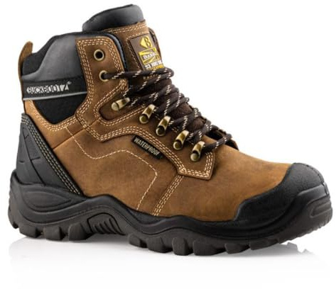 Buckler Bsh009br Buckshot Dark Brown Lace Waterproof Safety Boots - Uk Sizes 6 -13 UK 10 (EU44)