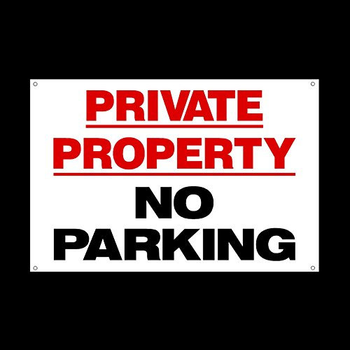 Private Property No Parking 3mm Metal Sign with 4 Pre-Drilled Holes - Private Property, Parking, Clamping, Disabled, Driveway, Do not block (MISC40)
