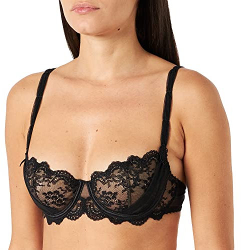 Aubade A' Lamour Comfort Soutien-Gorge Demi-Bonnet Balconnet, Black, 80G Femme
