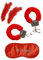 W WIDMANN MILANO Party Fashion 4800L - Set de diversión para amantes, esposas de piel, antifaz, 2 plumas, set de accesorios, carnaval, fiesta temática