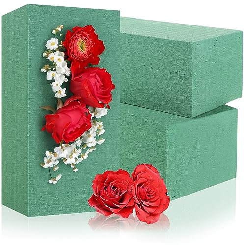 com-four® 3x spugna per fiori freschi per creare composizioni floreali, mattoni di spugna per realizzare decorazioni floreali