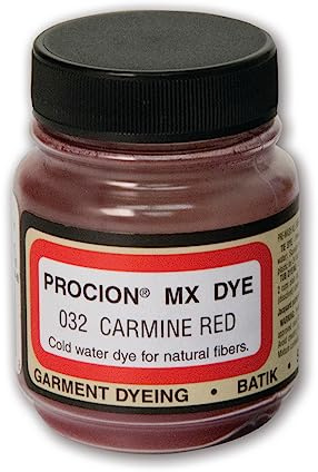 Jacquard Procion Tie Dye Powder Carmine Red 2/3oz Jar - Powder Dye for Tie Dye - Permanent & Washfast Powder Tie Dye - Use as Ice Tie Dye Powder, Cold Water Dye for Fabric & Clothing Dye