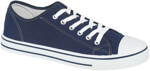 Generic Mens Canvas Baseball Shoes in 4 Colours, Navy, 10 UK
