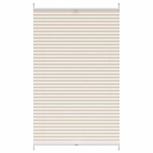 vidaXL Plissee 70x125 cm Creme Klemmfix Faltrollo Rollo Sichtschutz Jalousie