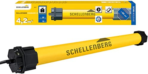 Schellenberg 20611 Motore tapparelle elettriche Maxi Standard 10 Nm, fino a 4,2 m² di superficie della tapparella, motore tubolare per albero da 60 mm, 20 kg di forza di trazione, set completo