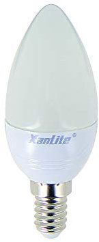 Ampoule LED E14 Flamme Classique Culot E14 - Ampoule E14 Angle D'Éclairage 250°- Ampoule E14 LED Blanc Chaud 5 3W Équivalant 40W- Ampoule Petit Culot À Vis 470 Lm- Lumière Blanc Chaud - EV470F Xanlite