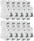 Lot de 10 Disjoncteurs électriques phase + neutre 16A